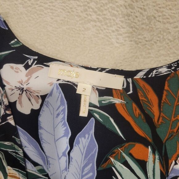 Maje Jungle Noir Blouse, Size 2 (Med/10) - Picture 6 of 14